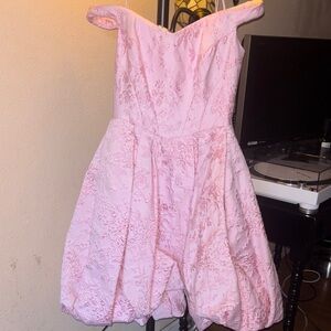 Pamella Roland Pink Off-Shoulder Embroidered Cocktail Dress